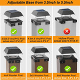 Solar Post Lights – Adjustable Fence & Deck Post Cap Lights with 120 Lumen Warm & Cool White Modes