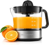 Elite Gourmet Electric Citrus Juicer, 40 W Auto-Reversing Reamer, Black and Stainless Steel