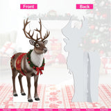 2 FT Christmas Reindeer Coroplast Cutout, Water-Resistant Holiday Standee