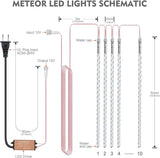 10 Tubes 20" BlueFire Meteor Shower Lights, 540 LEDs Falling Rain Icicle Lights