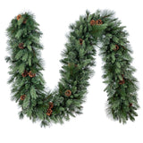 9 ft. Pre-Lit Artificial Greenery Garland – 150 White & Multicolor Micro LEDs, Twinkle Modes & Timer