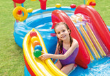 Intex Rainbow Ring Inflatable Play Center with Water Slide, Splash Pool & Backyard Water Games