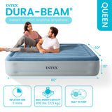 Intex Queen Essential Rest Dura-Beam Deluxe Air Mattress with Built-In Pump