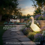 23" Light-Up Wild Goose Garden Statue, White Porch Goose with Interior Light
