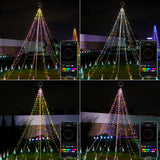 12 ft Smart Outdoor Christmas Tree Waterfall Lights, 720 RGB & Warm White LEDs