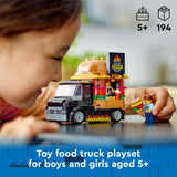LEGO City Burger Truck 60404 Building Set, Food Truck Toy with Minifigures