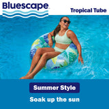 Bluescape Inflatable Swim Tube Pool Float, 31" Tropical Ring Float