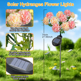 2 Pack Solar Hydrangea Flower Lights – 10-Head LED Solar Garden Lights