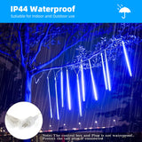 Meteor Shower LED String Lights, 20" 10-Tube, 540 LEDs, Connectable Indoor & Outdoor
