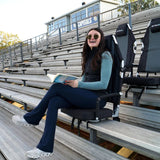 SitBax Padded Bleacher Seat with 360° Swivel, Reclining Backrest, Head Pillow & Backpack Straps – Portable Stadium Chair for Bleachers, Sports Events & Outdoor Seating