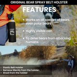 2-Pack 7.9 oz. UDAP Pepper Power Bear Deterrent Spray with Holsters, Up to 40 ft. Range, Safety Orange
