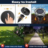 12 Pack Solar In-Ground Lights – 8 LED Flat Landscape Lights