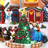 Disney Animated Holiday Village with Music, 24 LED Lights & Timer