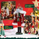 12" Wooden Nutcracker Soldier – Sword, Movable Jaw & Gift Box
