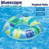 Bluescape Inflatable Swim Tube Pool Float, 31" Tropical Ring Float