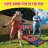 A Better Design Cornhole Shootout 2-in-1 Basketball and Cornhole Game with 2 Boards, 8 Bean Bags