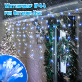360 LED Icicle Christmas Lights, 29.5 ft Connectable Waterproof Curtain String Lights