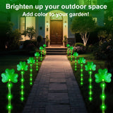 6 Pack Solar Shamrock Lights – St. Patrick's Day Outdoor Decorations Garden Stake Lights