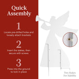 2-Pack 36" Best Choice Products Christmas Angel Yard Decorations – PVC Silhouettes with 4 Stakes