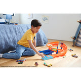 2-Car Hot Wheels Whip Around Raceway – Side-by-Side Track, Gap Jump & Foldable Storage