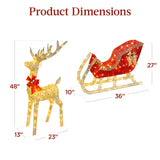 Best Choice Products 4-Foot Lighted Christmas Reindeer and Sleigh Outdoor Décor Set with 205 LED Lights