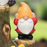 12.3" Mainstays Three Gnomes on Log Statue, Weather-Resistant Resin Garden Décor