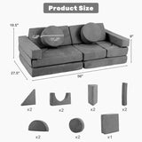 13-Piece INFANS Modular Kids’ Play Couch – Convertible Foam Fort-Building Sectional Sofa