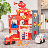 Kid Connection Fire Station Emergency Vehicle Playset with Hose
