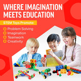 Brickyard Building Blocks STEM Toys, 163-Piece Construction Kit with Tools