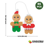 Brickcraft Bricktanicals Gingerbread Family Christmas Ornaments Building Kit, 85-Piece Set