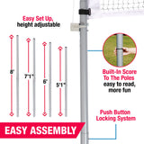Backyard Hero by MD Sports Pro Volleyball and Badminton Combo Set with 32' Net