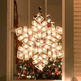 Lighted Double-Sided Snowflake Window Silhouette with 50 Lights, 15 × 13 Inches