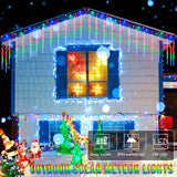 Solar Meteor Shower Icicle Lights, 8 Tubes, 192 LEDs, 11.8" Solar Falling Rain Lights