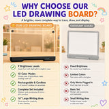 16" LED Drawing Board with 10 Color Modes, 9 Brightness Levels & Rechargeable Battery