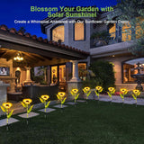 4 Pack Solar Sunflower Garden Lights – Warm White LED Decorative Flower Lights