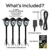 Monster Smart Outdoor Pathway Lights – 4 Pack 90 lm Multicolor Wi-Fi Landscape Lights