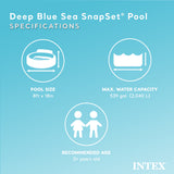 Intex Deep Sea Blue SnapSet Kiddie Pool, 8 ft x 18 in Round Above Ground Pool with Ocean Graphics