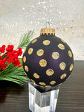 Set of 8 Seamless Glass Christmas Tree Ornaments, 2.63-Inch Solid-Color Xmas Baubles