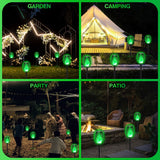CATGOOD 12 Pack Solar Flickering Flame Torch Lights – Waterproof LED Tiki Lights