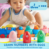 Joyfy Montessori Dinosaur Number Train Learning Toy (24-Piece Set)