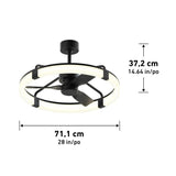 Artika Sunnyvale 28” LED Fandelier Ceiling Fan with Light and Remote, Dimmable Low Profile Modern Ceiling Fan