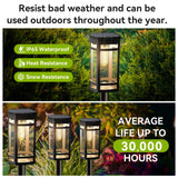 ExcMark 6 Pack Solar Pathway Lights – 10 lm Warm White LED Landscape Lights