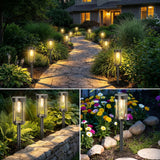 ExcMark 10 Pack Solar Pathway Lights – Waterproof Warm White LED Landscape Lights