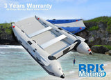 BRIS 11 ft Inflatable Catamaran Boat with Air Deck Floor, Oars, Aluminum Benches & Carry Bag