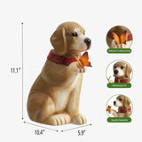 Mainstays 11.1" H Resin Dog Garden Statue with Butterfly, Outdoor Dog Sculpture