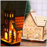 3-Pack LED Wooden Christmas Village Houses – Lighted Holiday Village Tabletop Decorations