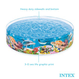 Intex Deep Sea Blue SnapSet Kiddie Pool, 8 ft x 18 in Round Above Ground Pool with Ocean Graphics
