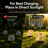 4-Pack 5" Solar Cracked Glass Globe Lights – 30 LEDs, IP65 Outdoor Garden Lighting, Yellow or Purple