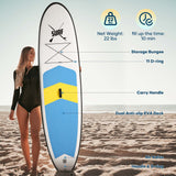 Naipo 10' Inflatable Stand Up Paddle Board Set, 330 lb Capacity SUP with Adjustable Paddle, Pump & Backpack
