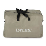 Intex Excursion Inflatable 4 People Boat Set with Oars, Pump, Fishing Rod Holders & Motor Mount Fittings